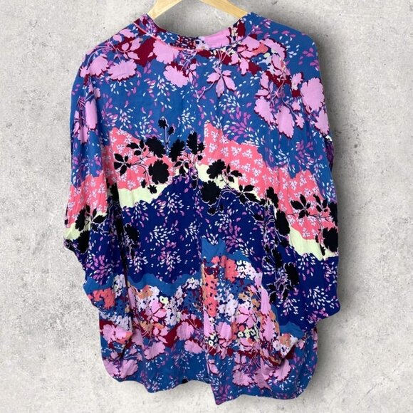 VICTORIA Secret Bohemian Print floral Kimono Kaftan Beach Cover Up Top Oversized - Picture 3 of 11